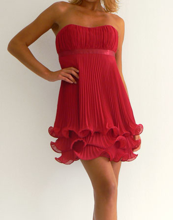 robe courte bustier rouge pour cocktail en location