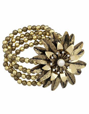 bracelet fleur metal en location