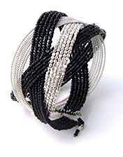 location bracelet perles noir et blanc