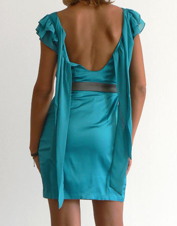 robe courte turquoise dos nu Lipsy en location